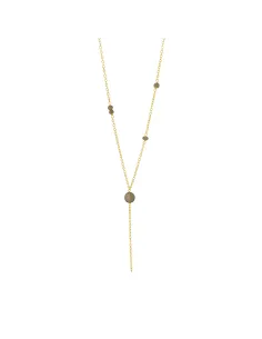 Susanne Friis Bjørner | Halskæde anker 46,5- 51,5 cm, forgyldt sølv, Y-kæde med røgkvarts, vedhænget ca. 6,5 cm langt