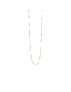 Susanne Friis Bjørner | Halskæde anker 40-45 cm, forgyldt sølv, hvide ferskvandsperler