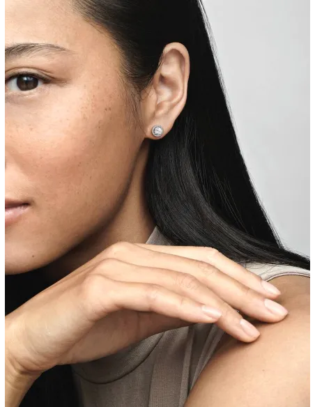 PANDORA | Runde Funklende Halo Ørestikker