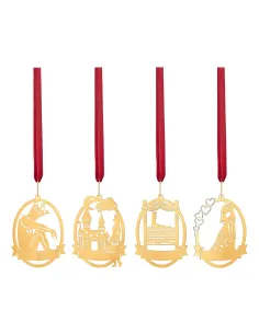 H.C. ANDERSEN | 4 stk. ophæng - Prinsessen på ærten - 18k fg