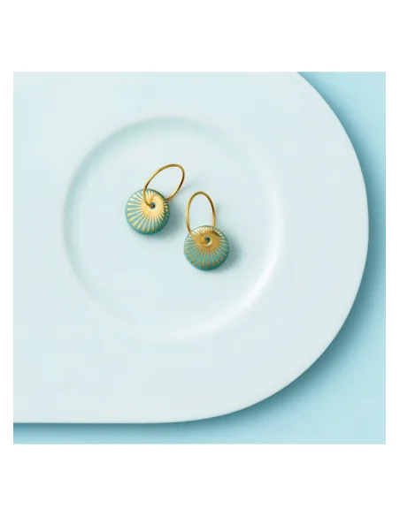 Scherning | SPLASH øreringe · AQUA/GOLD