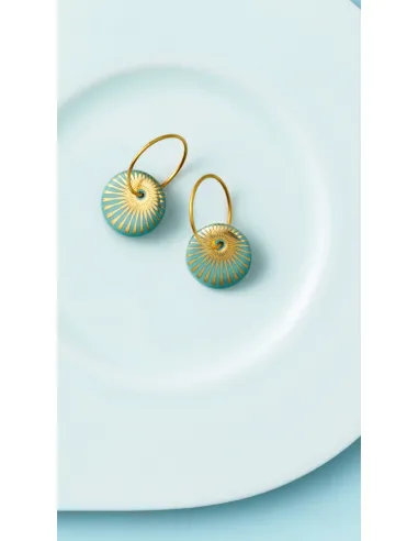 Scherning | SPLASH øreringe · AQUA/GOLD