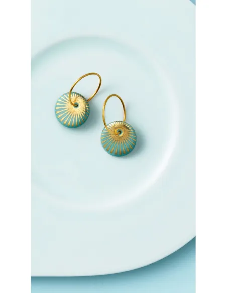 Scherning | SPLASH øreringe · AQUA/GOLD