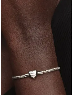 PANDORA | Facetteret Slangekædearmbånd med Hjertelås 2