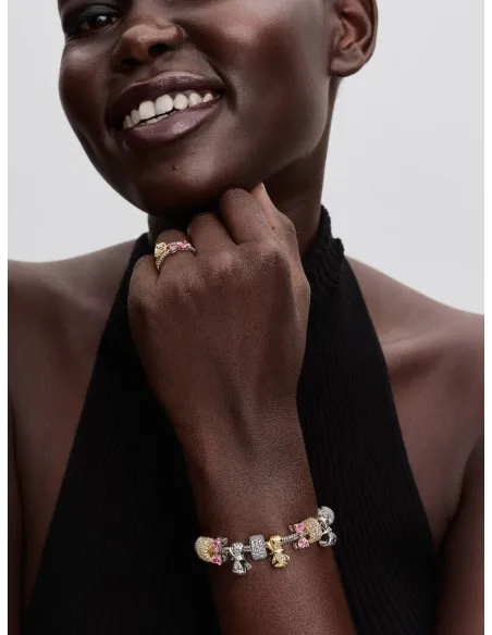 PANDORA | Facetteret Slangekædearmbånd med Hjertelås