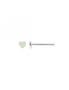 STINE A - PETIT LOVE HEART MINT GREEN ENAMEL SILVER