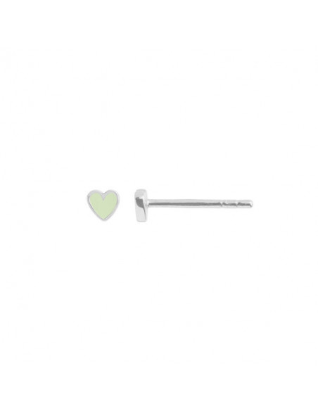 STINE A - PETIT LOVE HEART MINT GREEN ENAMEL SILVER STINE A - PETIT LOVE HEART MINT GREEN ENAMEL SILVER