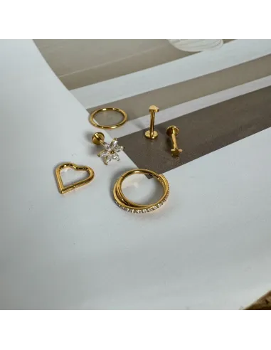 Sistie 2nd | Ringline dobbelt - Helix Forgyldt med zirkoner