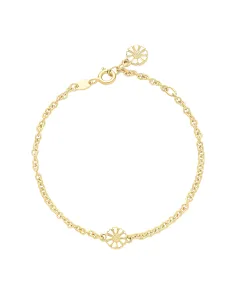 Lund Copenhagen | Marguerit armbånd  med 2x7,5mm 24 kt forgyldt hvid emalje
