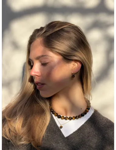 SOÏ | Faro Tiger Eye | Krystal halskæde