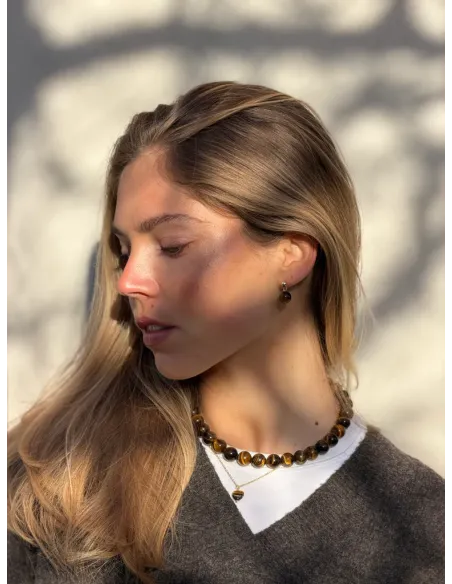 SOÏ | Faro Tiger Eye | Krystal halskæde