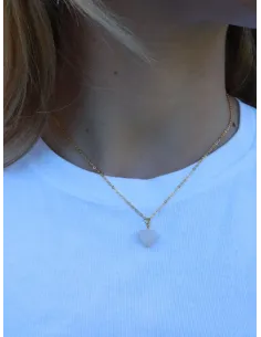 Soï | Alma Hjerte Guld Halskæde i Rosakvarts 2