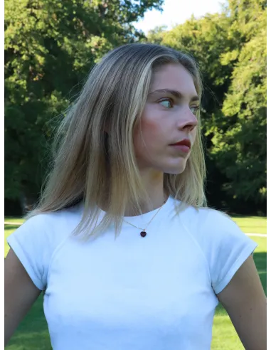 Soï | Alma Tiger Eye Hjerte Halskæde forgyldt sølv