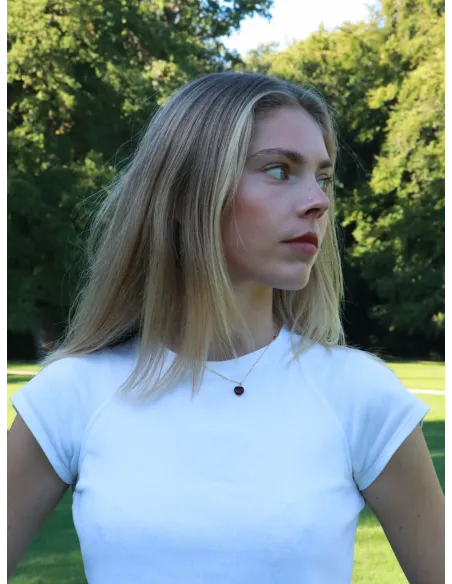 Soï | Alma Tiger Eye Hjerte Halskæde forgyldt sølv