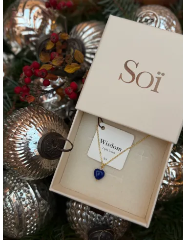 Soï | Alma Lapis Lazuli Hjerte Halskæde forgyldt sølv
