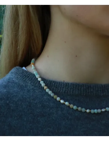 Soï | Ellie Ferskvandsperler Guld Halskæde i Amazonit