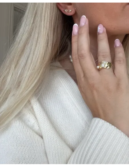 Nava Copenhagen | Zephyr Ear Climber - Forgyldt