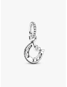 Pandora Julemagi Muranoglas Charm i rød med gylden folie og julemotiver