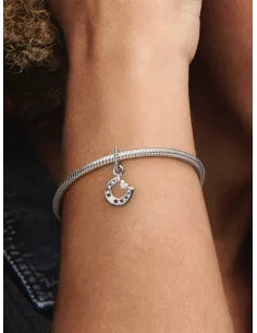 Pandora Julemagi Muranoglas Charm i rød med gylden folie og julemotiver 2