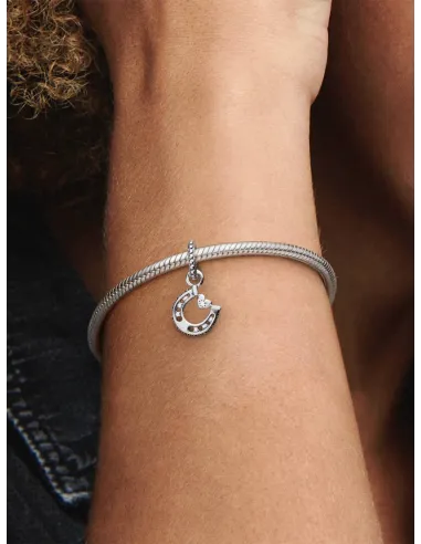 Pandora Julemagi Muranoglas Charm i rød med gylden folie og julemotiver