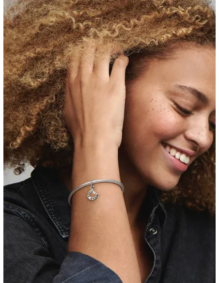 Pandora Julemagi Muranoglas Charm i rød med gylden folie og julemotiver