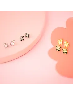 NOA KIDS JEWELLERY | Sølvørestikker panda m/emalje 2