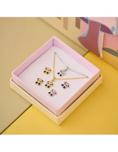NOA KIDS JEWELLERY | Sølvørestikker panda m/emalje