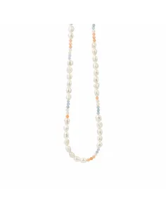 Susanne Friis Bjørner | Perle halskæde i forgyldt sølv med pastelfarver