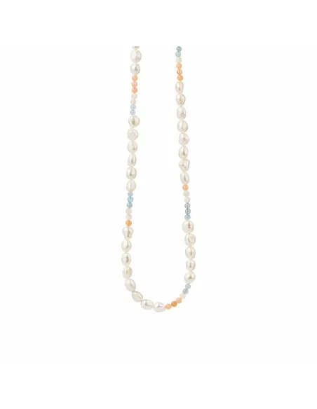 Susanne Friis Bjørner | Perle halskæde i forgyldt sølv med pastelfarver