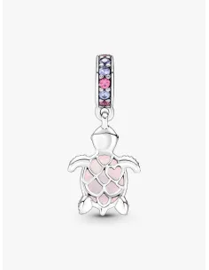 PANDORA | Lyserød Muranoglas Havskildpadde Charm med vedhæng 2