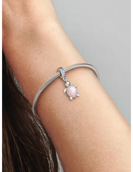 PANDORA | Lyserød Muranoglas Havskildpadde Charm med vedhæng