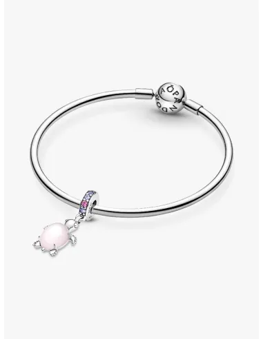 PANDORA | Lyserød Muranoglas Havskildpadde Charm med vedhæng