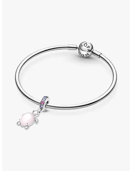 PANDORA | Lyserød Muranoglas Havskildpadde Charm med vedhæng
