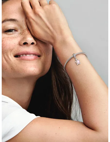 PANDORA | Lyserød Muranoglas Havskildpadde Charm med vedhæng