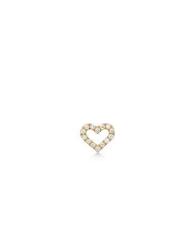Ro Copenhagen | Symbols Open Heart diamant ørestik - 18kt Rødguld