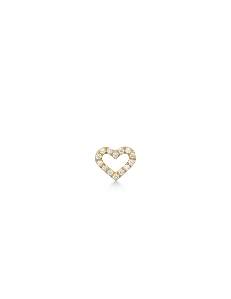 Ro Copenhagen | Symbols Open Heart diamant ørestik - 18kt Rødguld