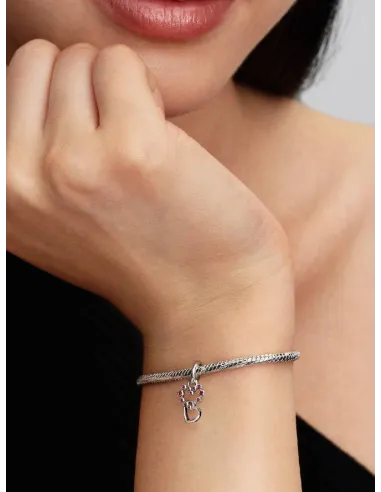 PANDORA | Forbundne Hjerter & Røde Sten Charm med Vedhæng