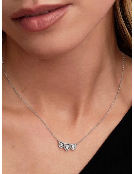 PANDORA | Halo Hjerte Trilogi Collier-Halskæde