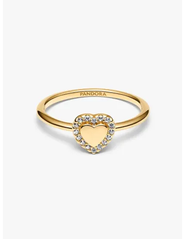 Pandora | Indgraverbar Hjerte Halo Ring