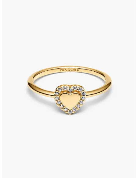 Pandora | Indgraverbar Hjerte Halo Ring