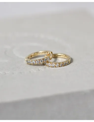 Ro Copenhagen | Rock Classic Grey diamant creol XS - 18kt Rødguld