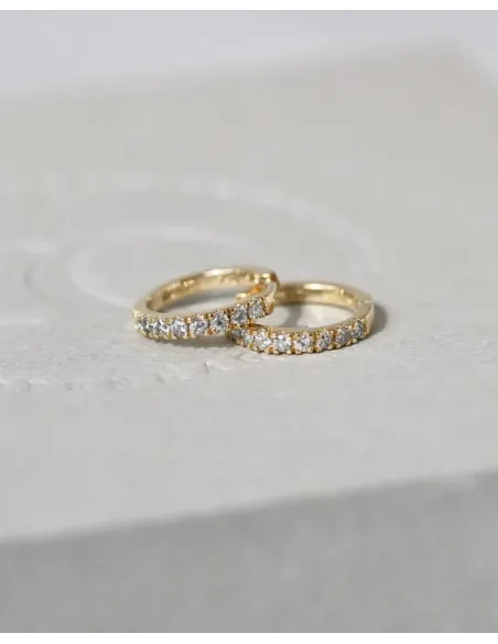 Ro Copenhagen | Rock Classic Grey diamant creol XS - 18kt Rødguld