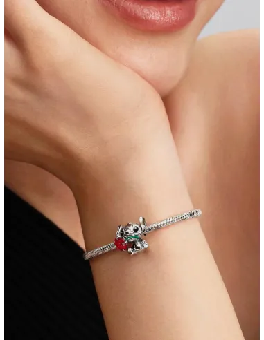 Pandora Julemagi Muranoglas Charm i rød med gylden folie og julemotiver