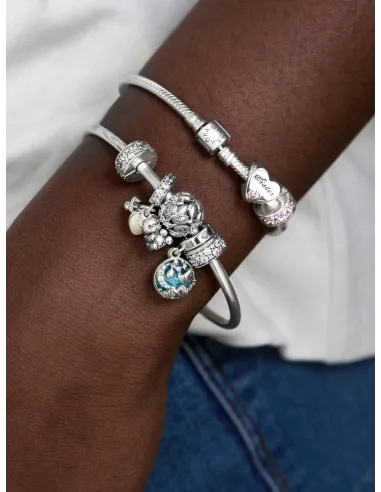 Pandora Julemagi Muranoglas Charm i rød med gylden folie og julemotiver