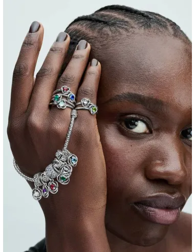 Pandora Julemagi Muranoglas Charm i rød med gylden folie og julemotiver