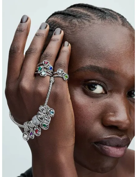 Pandora Julemagi Muranoglas Charm i rød med gylden folie og julemotiver