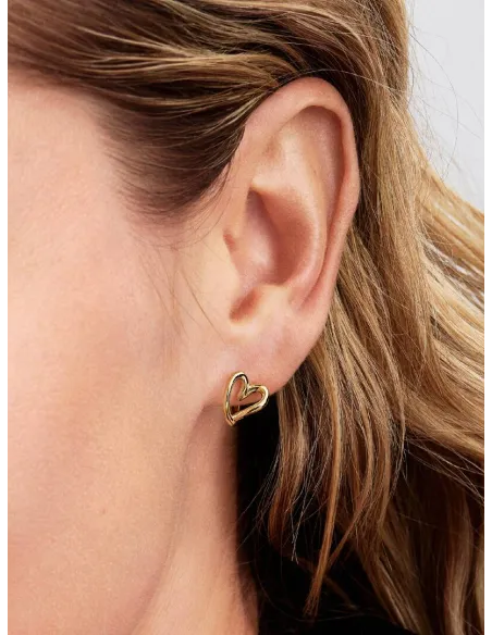 Pandora | Organisk Formet Hjerte Små Creoler