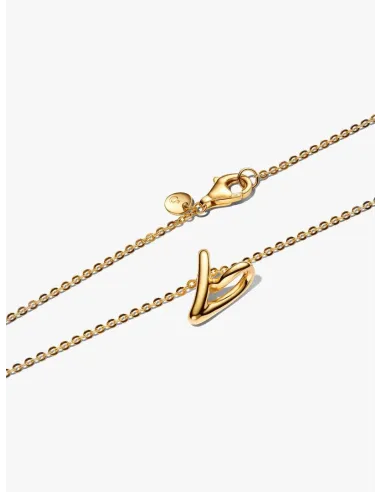 PANDORA | Organisk Formet Hjerte Lille Halskæde med Vedhæng