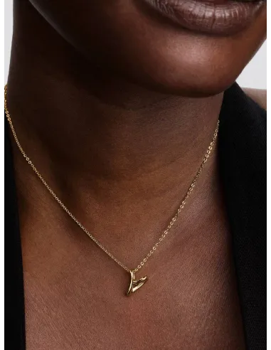 PANDORA | Organisk Formet Hjerte Lille Halskæde med Vedhæng