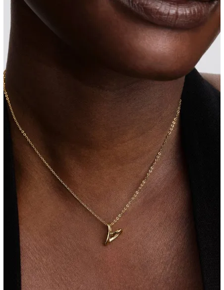 PANDORA | Organisk Formet Hjerte Lille Halskæde med Vedhæng